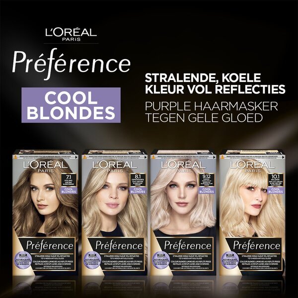 L'Oréal Paris Preference Cool Blondes 7.1 As Middenblond Permanente Haarkleuring<br>