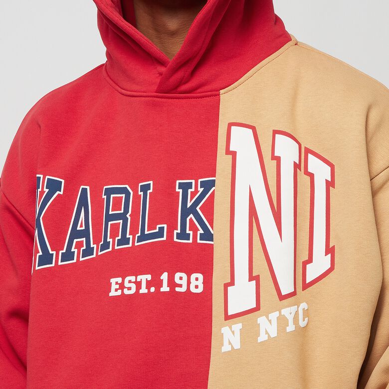 Gewebter Retro-Hoodie mit Schlitz, Oversize-Schnitt