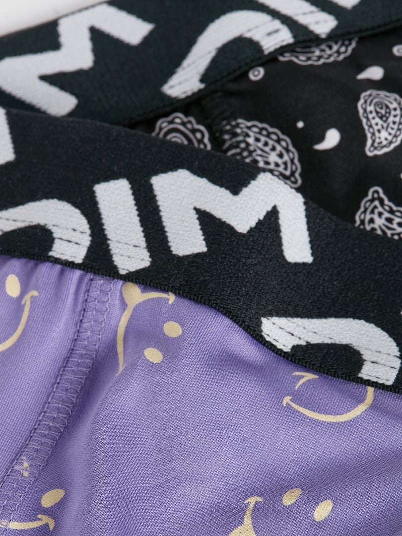 Conjunto de 2 cuecas boxer estampadas - ROXO