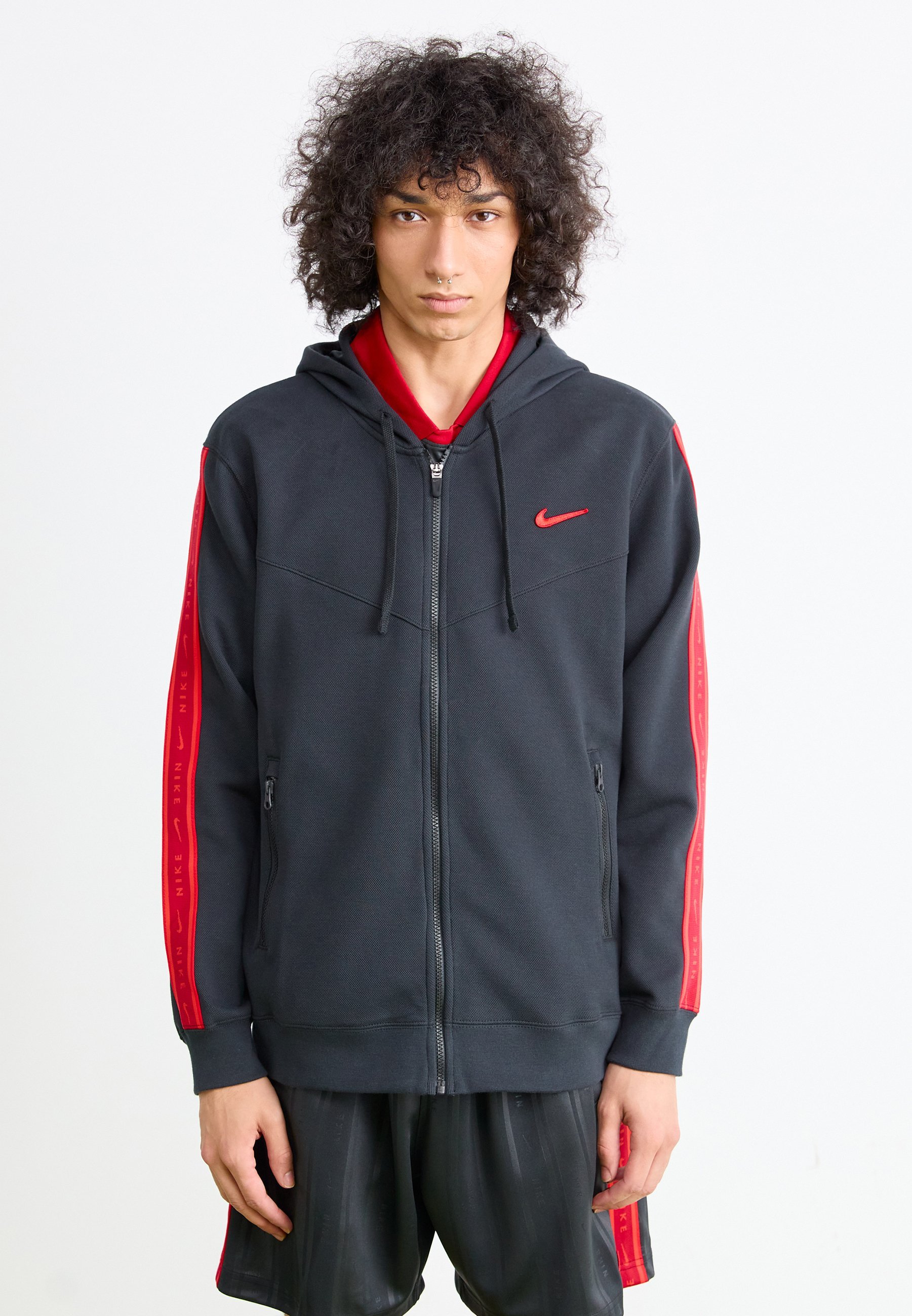 Sweat à capuche zippé Nike Sportswear - noir/rouge clair