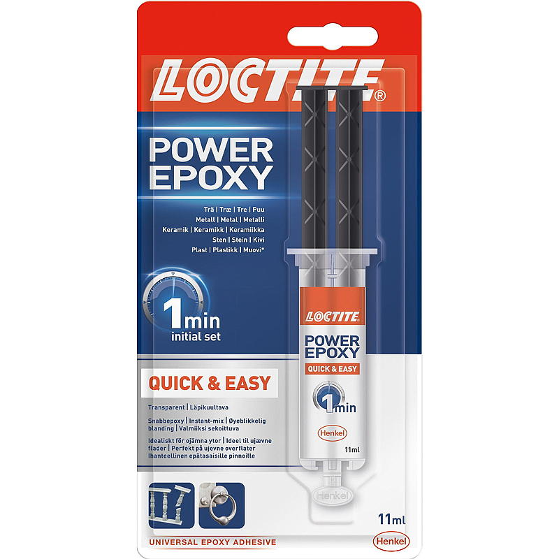 Loctite epoksiliima 11 ml, 1 min, Loctite