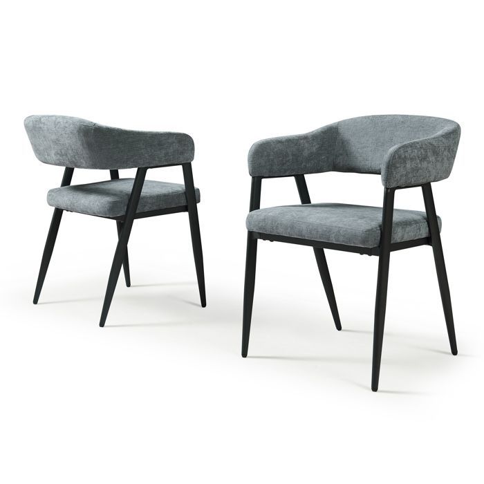 Lot de 2 chaises de salle à manger Kohlmand 77 x 59 x 55 cm gris foncé