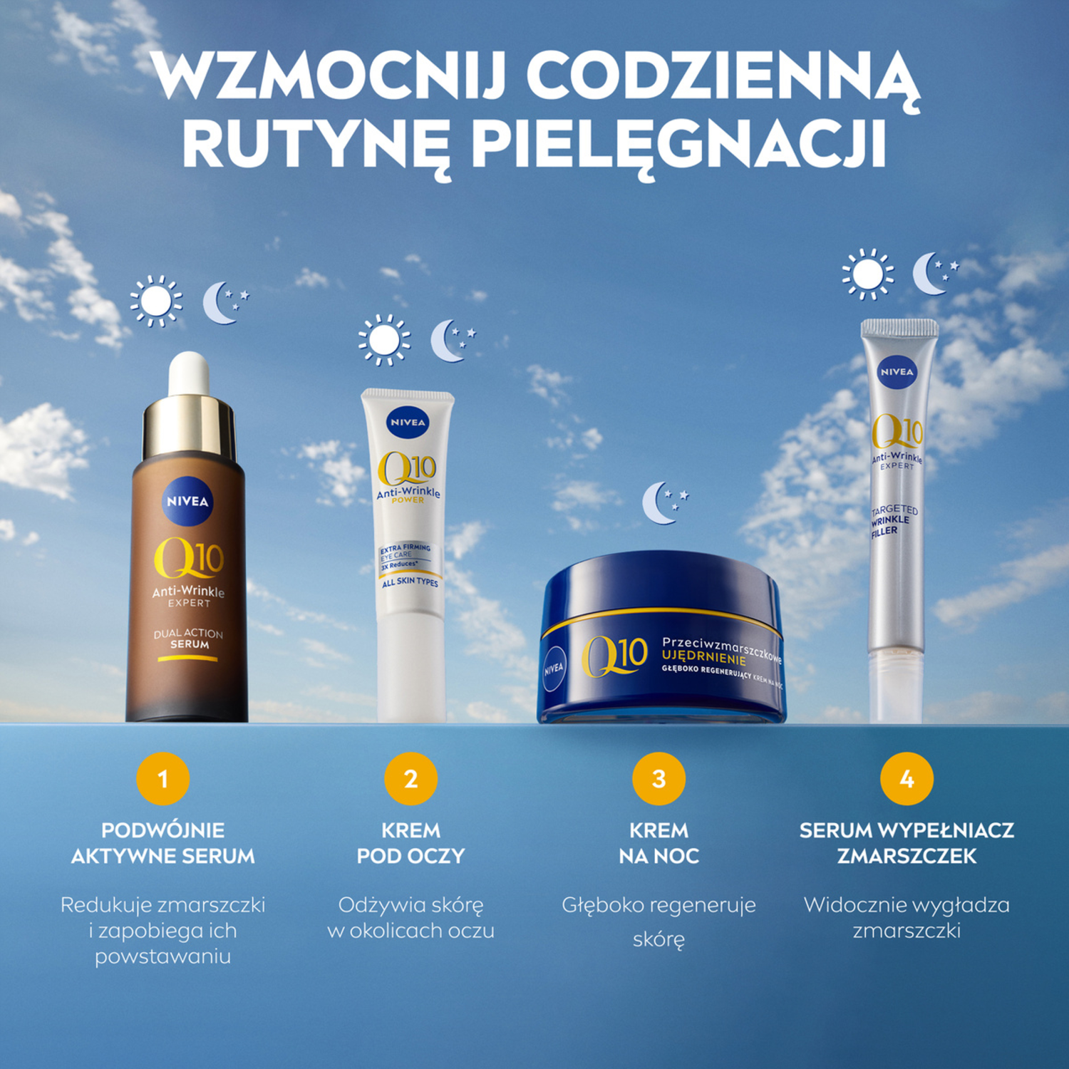 Nivea Anti-rynke og opstrammende nat ansigtscreme 50ml Q10 Plus