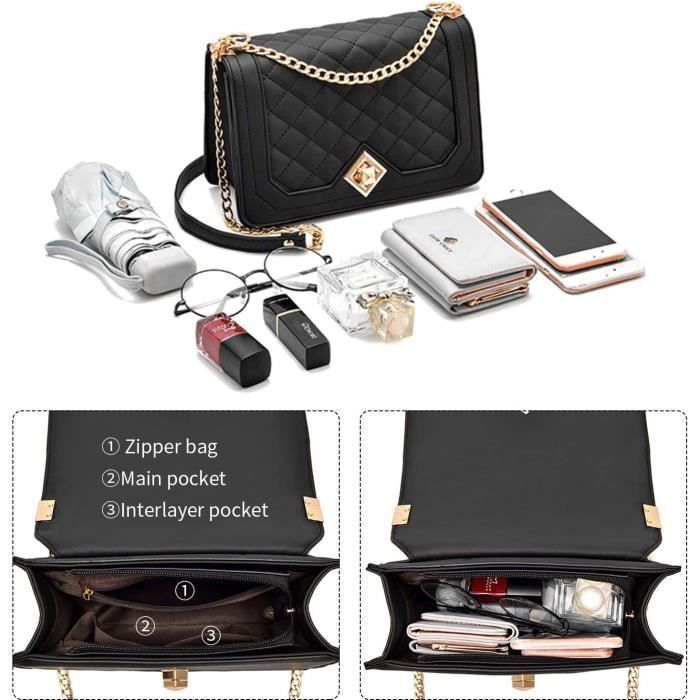 Bolso de hombro de piel sintética, bolso de mano para mujer con cadena, bolso de hombro, bolso tote