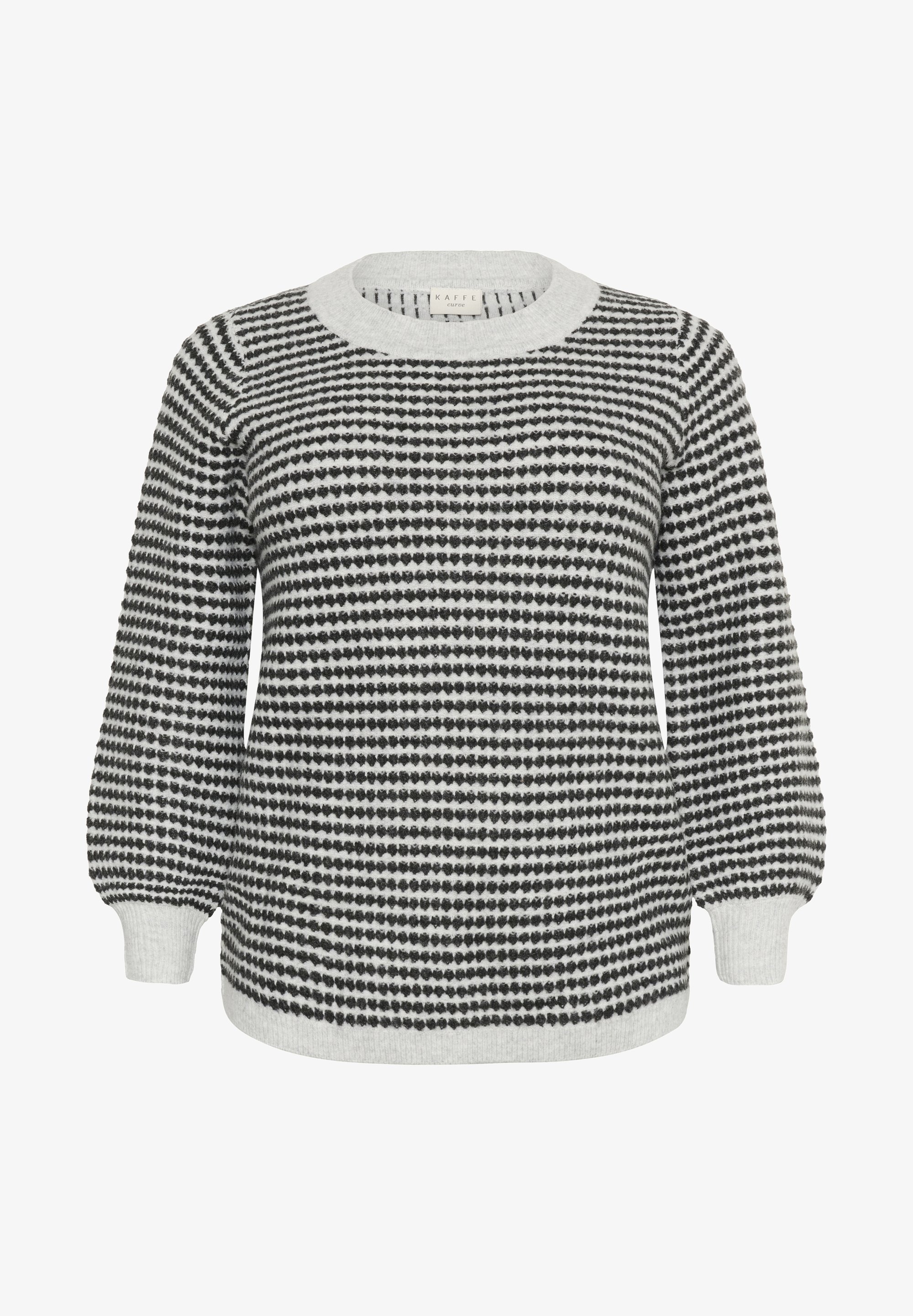 Kaffe Curve ELIONA - Pullover - hellgrau m schwarze Struktur