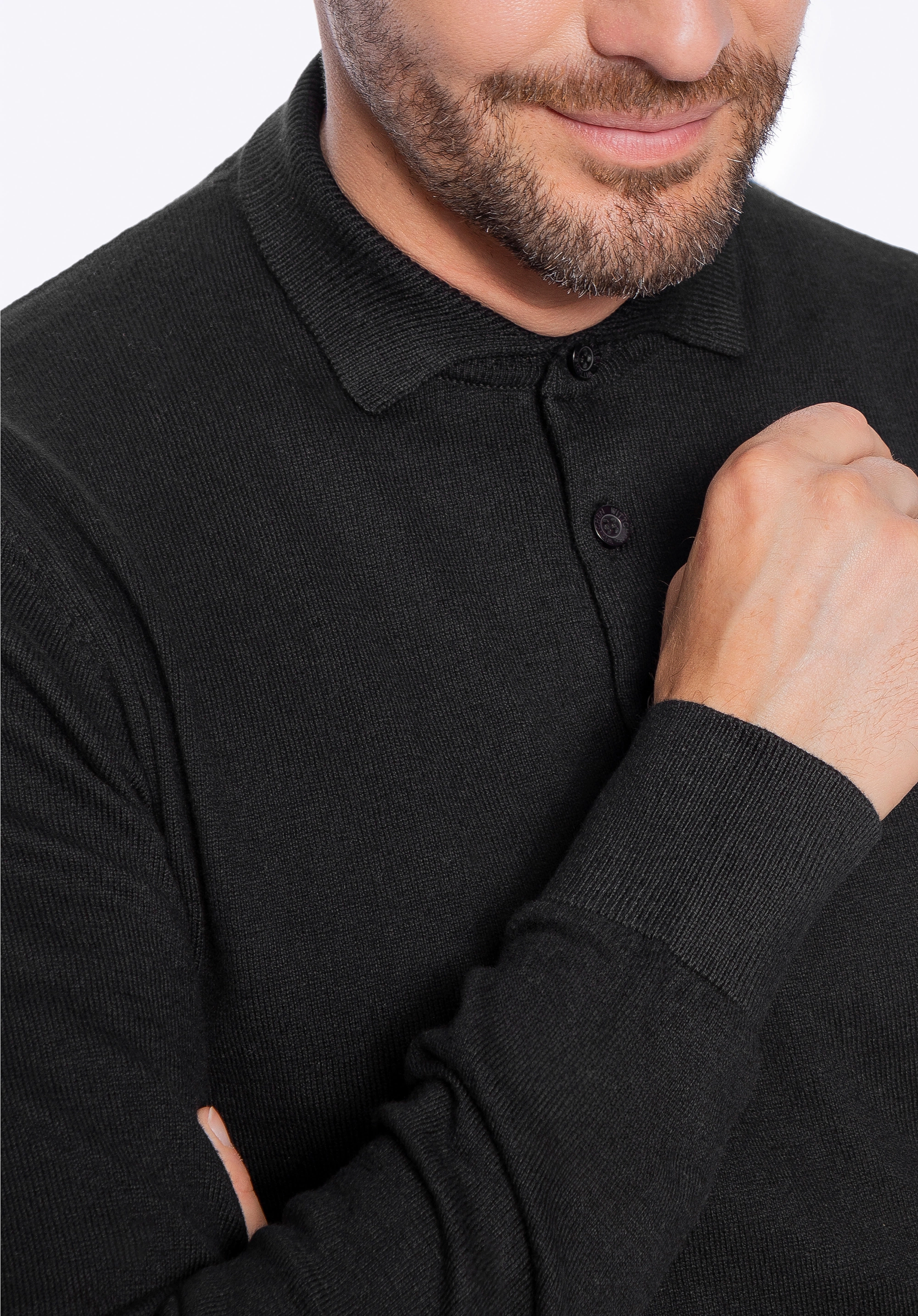 Sweter męski z bawełny z domieszką kaszmiru czarny