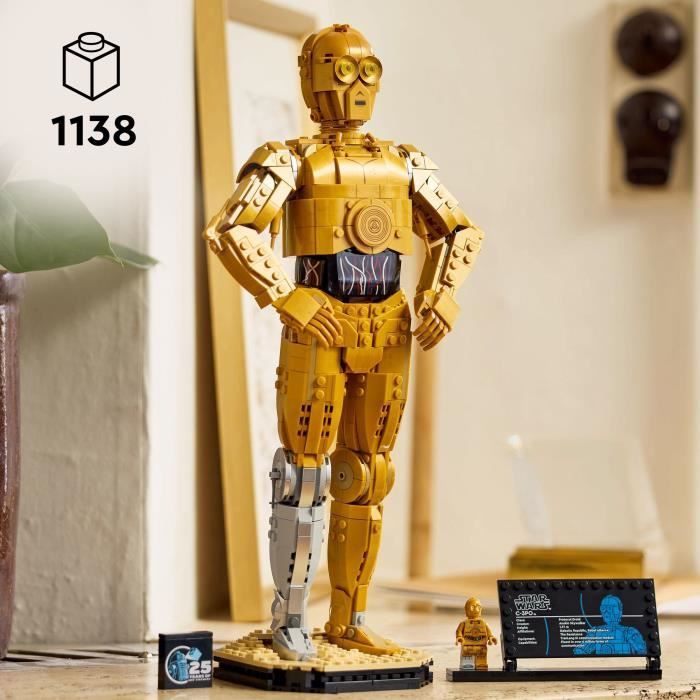 LEGO® Star Wars 75398 C-3PO - Figurine de Droïde à Construire - Maquette pour Adultes