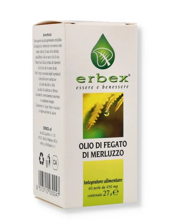 Aceite de hígado de bacalao ERBEX, 60 perlas