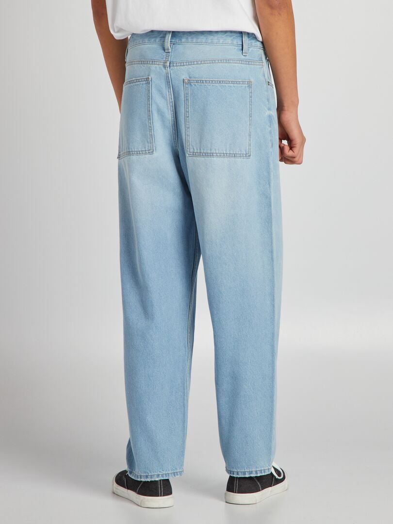 Calça jeans de perna larga - AZUL