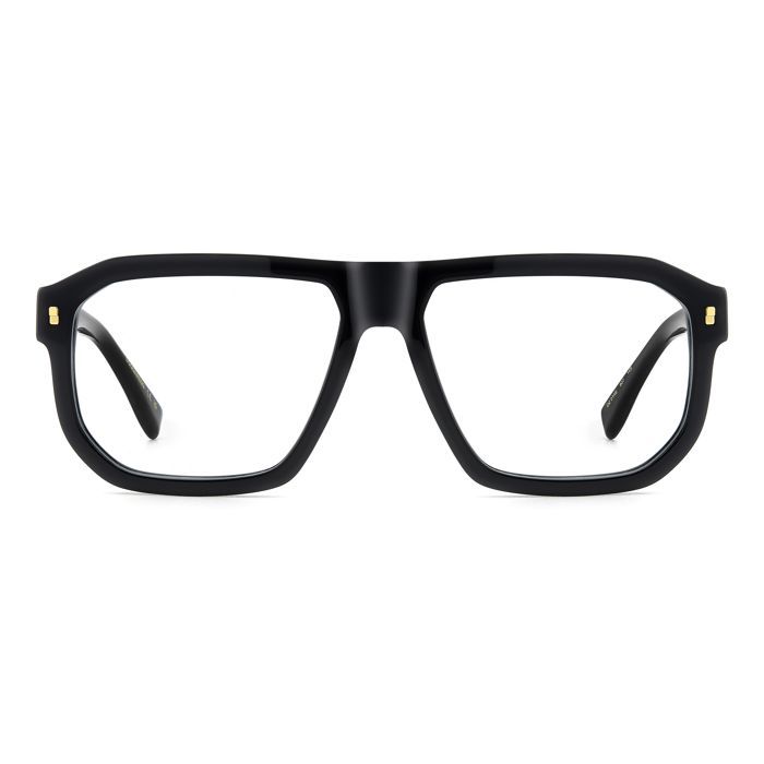 Óculos de grau masculinos Dsquared2 D2 0146 57/16/145 em acetato preto.