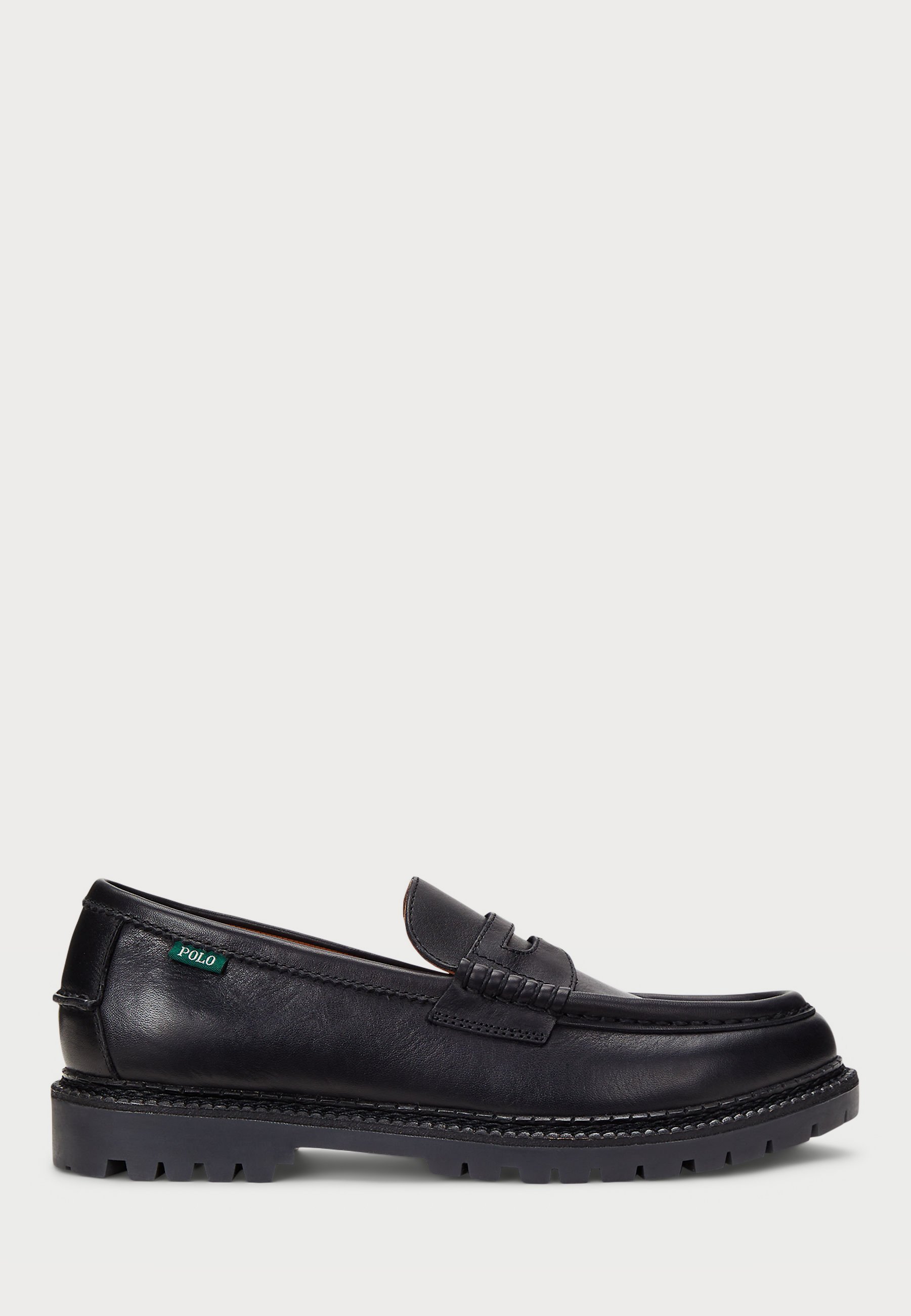 Polo Ralph Lauren JETT LUG-SOLE LEATHER PENNY LOAFER - Półbuty wsuwane - czarne