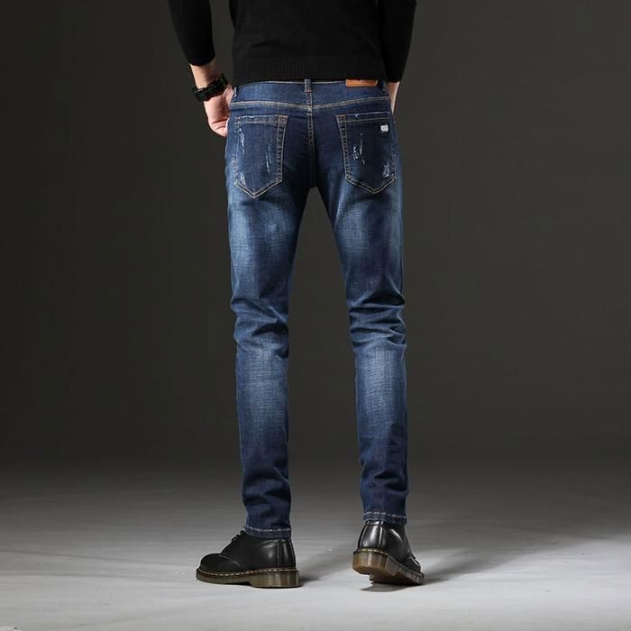 FUNMOON Men's Jeans - Skinny - Elastic - Slim Fit Pencil Pants