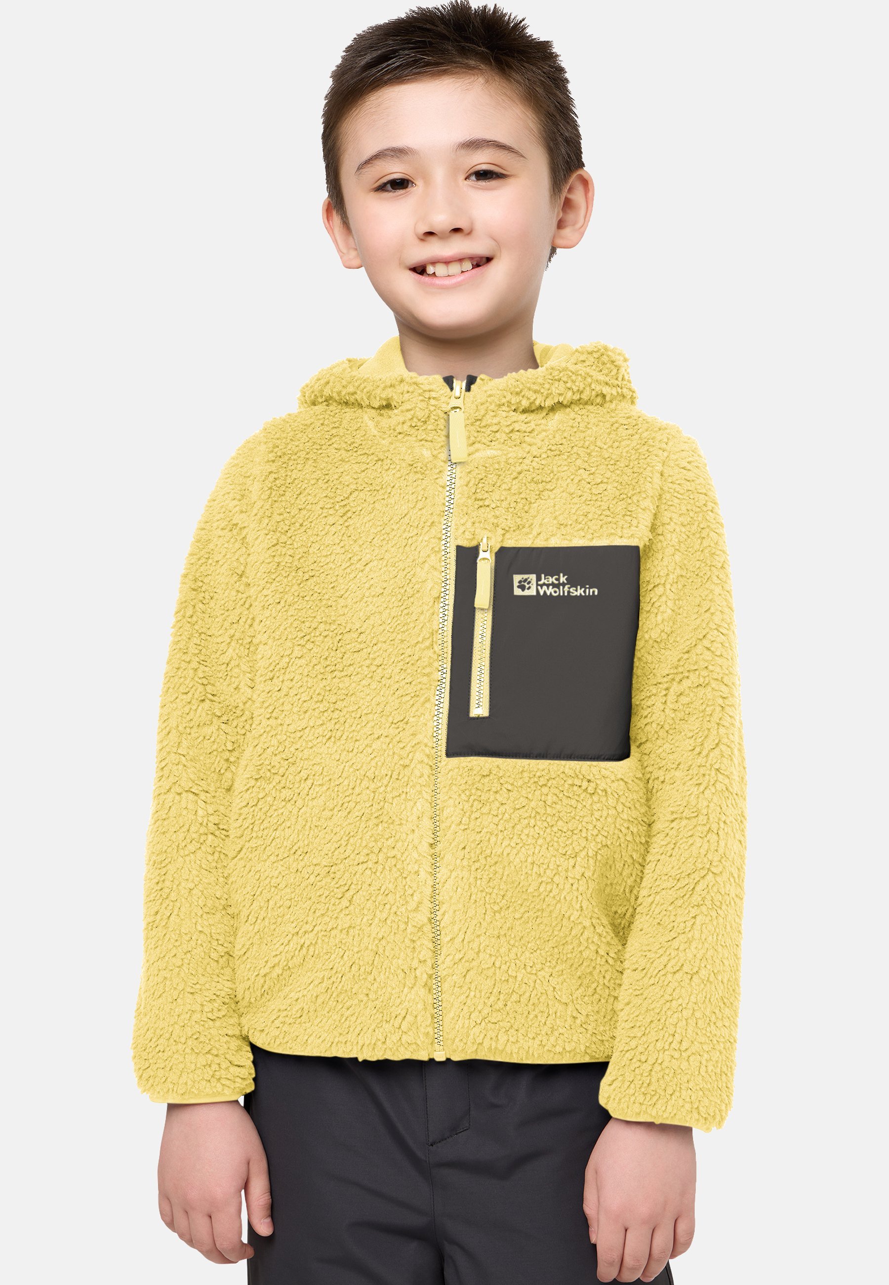 ICE CURL HOOD - Fleecejakke - lemon iceJack Wolfskin