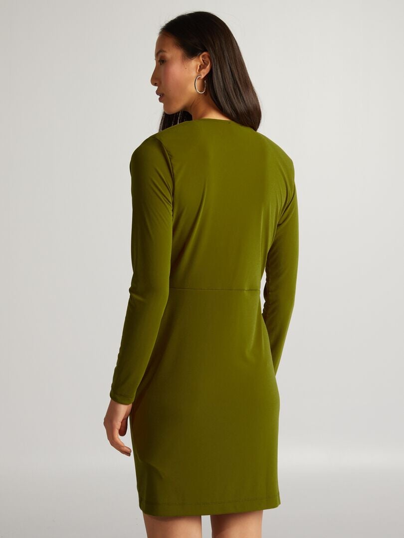 Vestido drapeado - VERDE