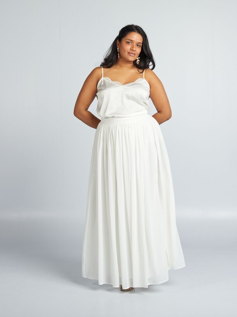 Lange tule rok - wit