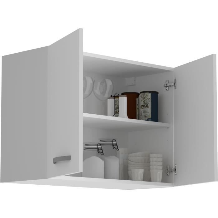 Mobiletto pensile OSLO a 2 ante - Bianco - L 80 x P 36 x H 58 cm