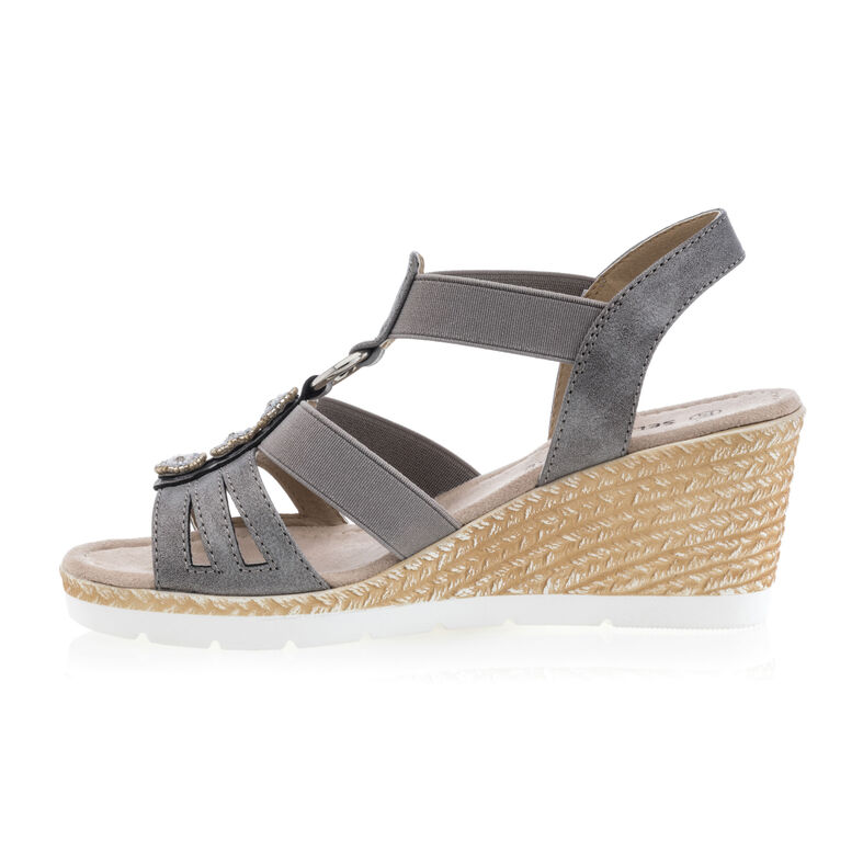 Graue Damensandalen / Zehenfreie Schuhe