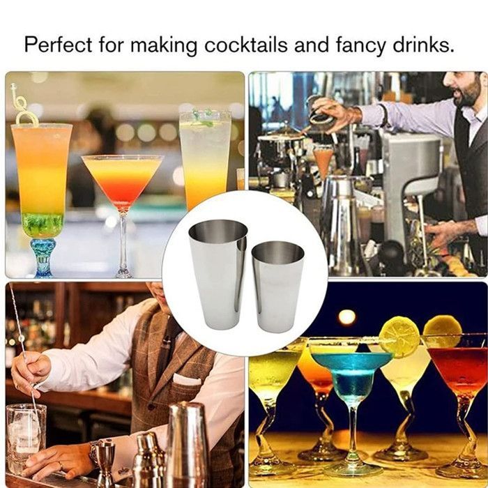 Conjunto de barman, coqueteleira Boston, para coquetéis, aço inoxidável, Estilo 1