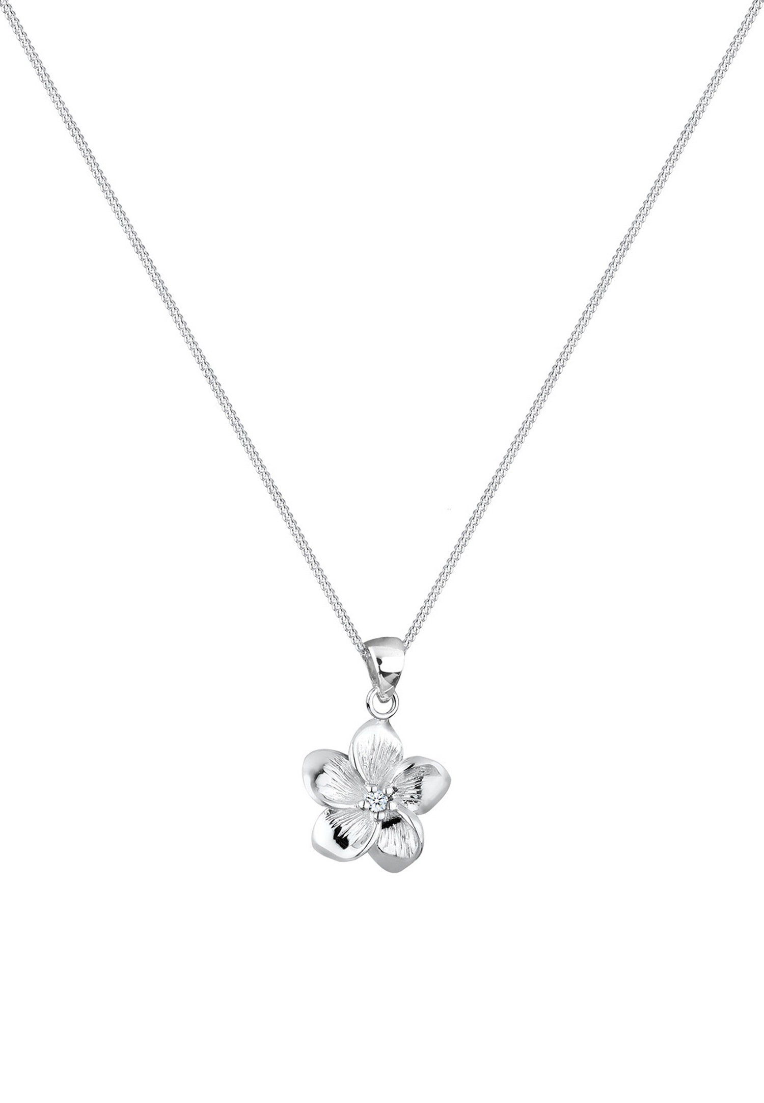 Elli DIAMONDS Femmes Fleur de Frangipanier avec Diamant (0.03 ct ) en Argent Sterling 925