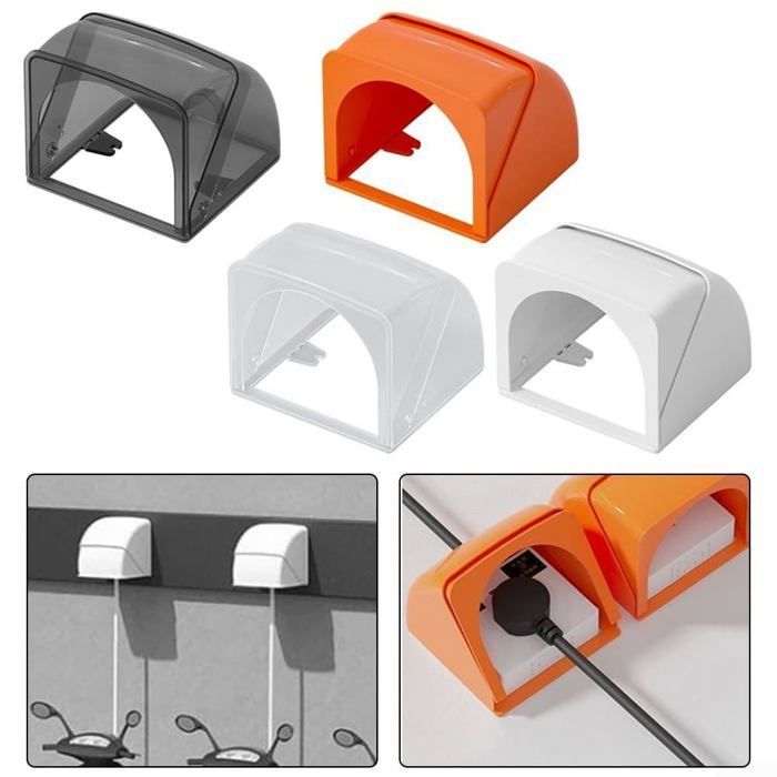 Caja protectora impermeable para toma de corriente exterior - plástico, blanco