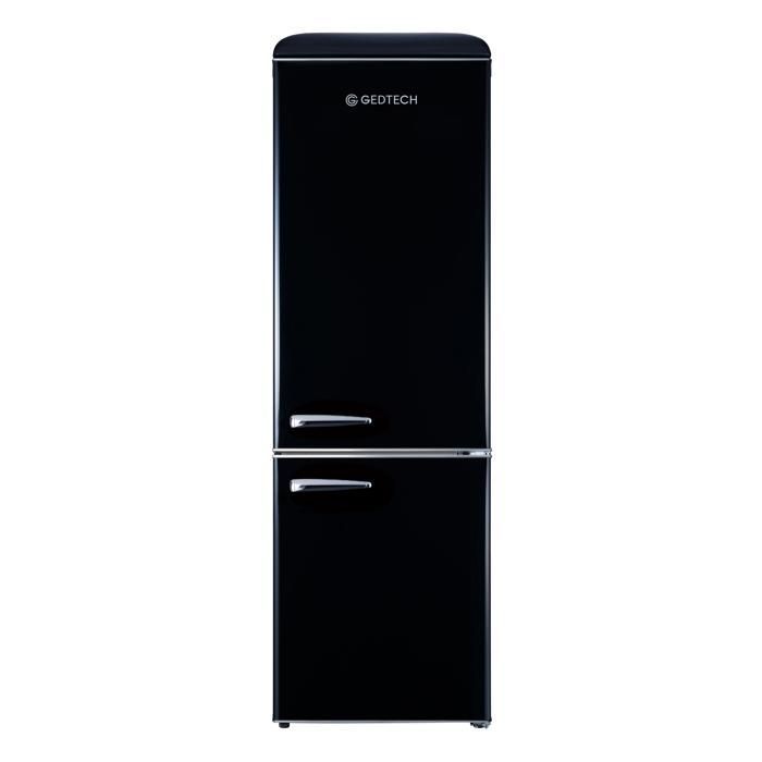 GEDTECH GCBV310BL Vintage Combi Fridge Freezer - Black - 310L - Energy Class E