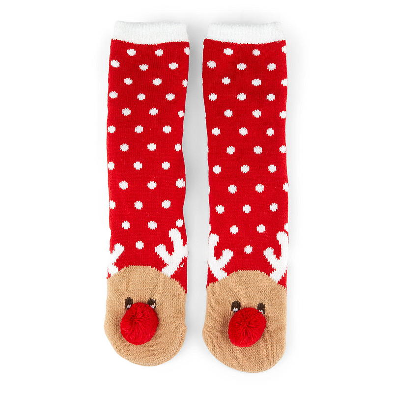 Calcetines navideños Time 2 Change con revestimiento antideslizante.