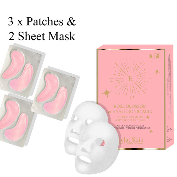 „Eclat Skin London Rose“ hialurono rūgšties lakštinės kaukės, paakių pagalvėlės