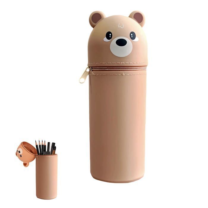 Siliconen etui - 1 stuk, 2-in-1, dierenprint, kawaii - Geschikt voor school en kantoor