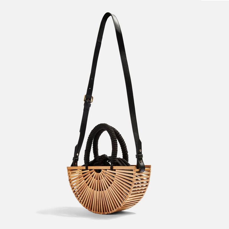 Borsa in bambù intrecciato, stile antico, creativa, alla moda, monospalla, borsa a tracolla in rattan intrecciato, borsa da spiaggia per esterni, borsa ecologica