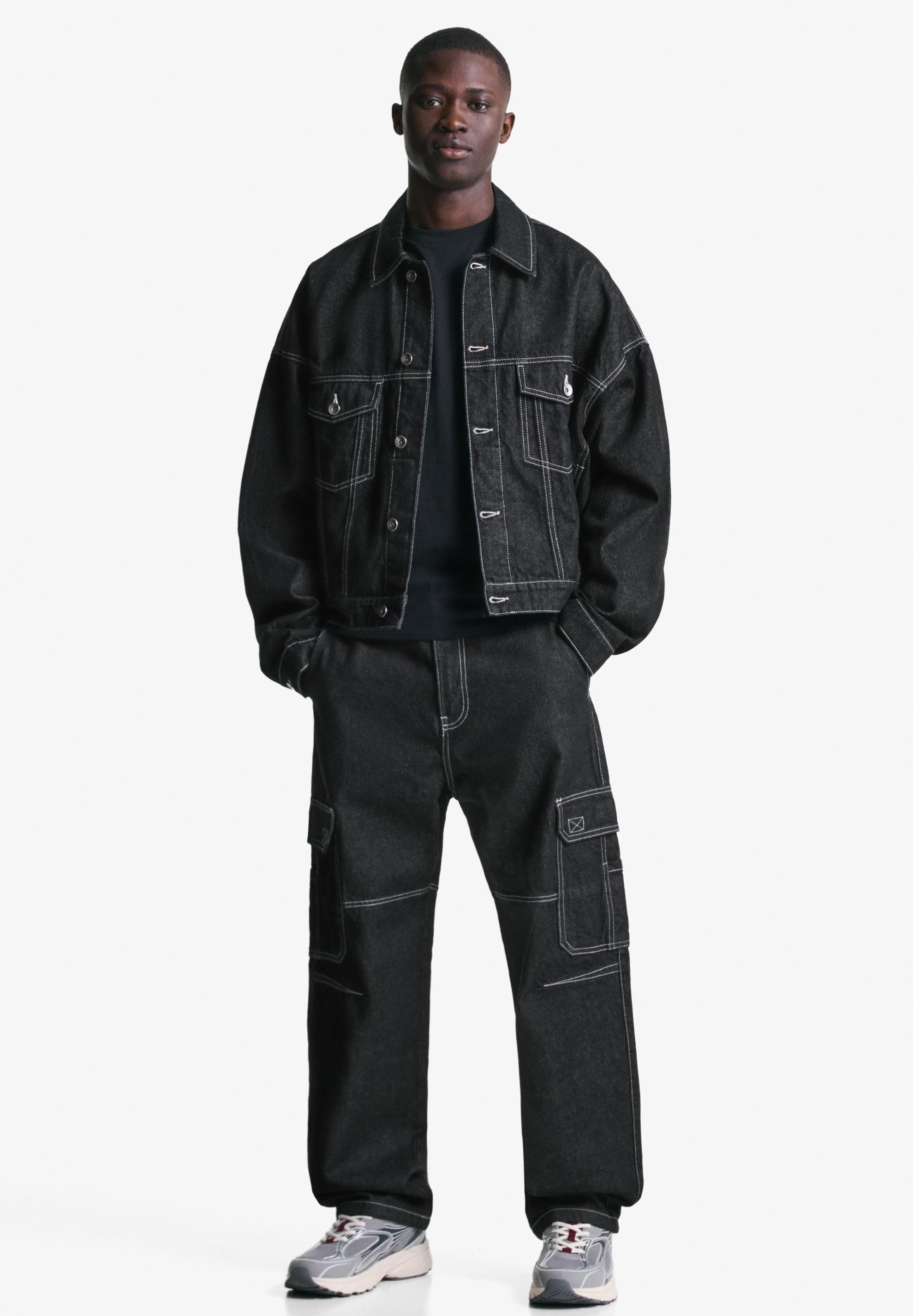 Veste en jean Bershka - noire