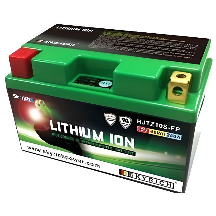 Batterie Lithium Skyrich pour Moto Honda 640 Cbr Rr Fireblade 2004 à  2006 HJTZ10S-FP / 12V 8.6Ah