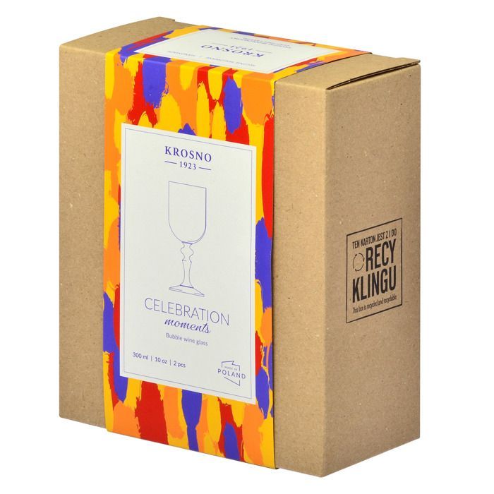 KROSNO Bubble Jaunes verres à vin, Lot de 2, 300 ml