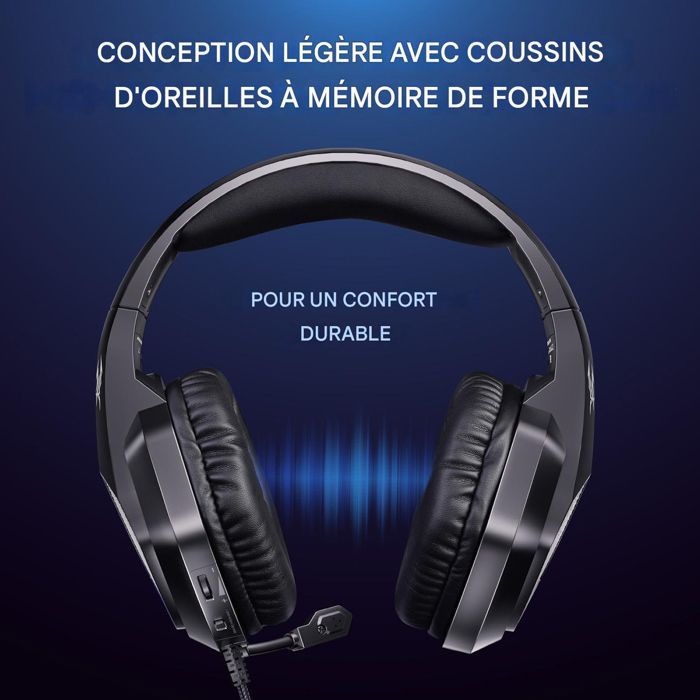 Fone de ouvido gamer com fio 7.1, microfone com cancelamento de ruído, LED RGB, compatível com PS5/PS4/Xbox/PC/Switch - Ótima opção de presente para gamers
