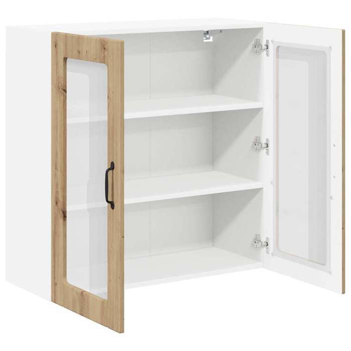 Mueble de cocina de madera - vidaXL - Roble artesanal - 80x31x80 cm - 2 estantes - Uso interior - Duradero