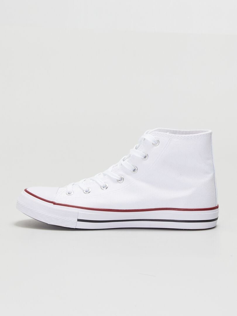 Hoge canvas sneakers - wit