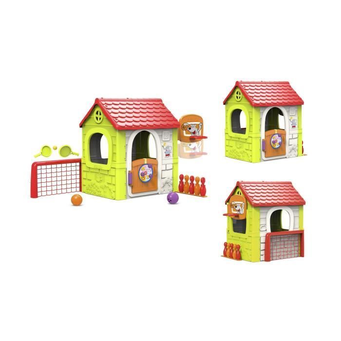 Casita de juegos FEBER 6 en 1 con múltiples actividades - Plástico resistente a los rayos UV