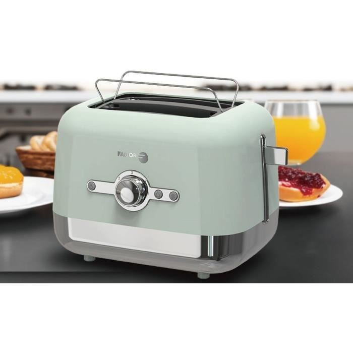 Toaster – FAGOR – FG1930 – 3 Funktionen: Aufwärmen, Abbrechen, Auftauen – Grün