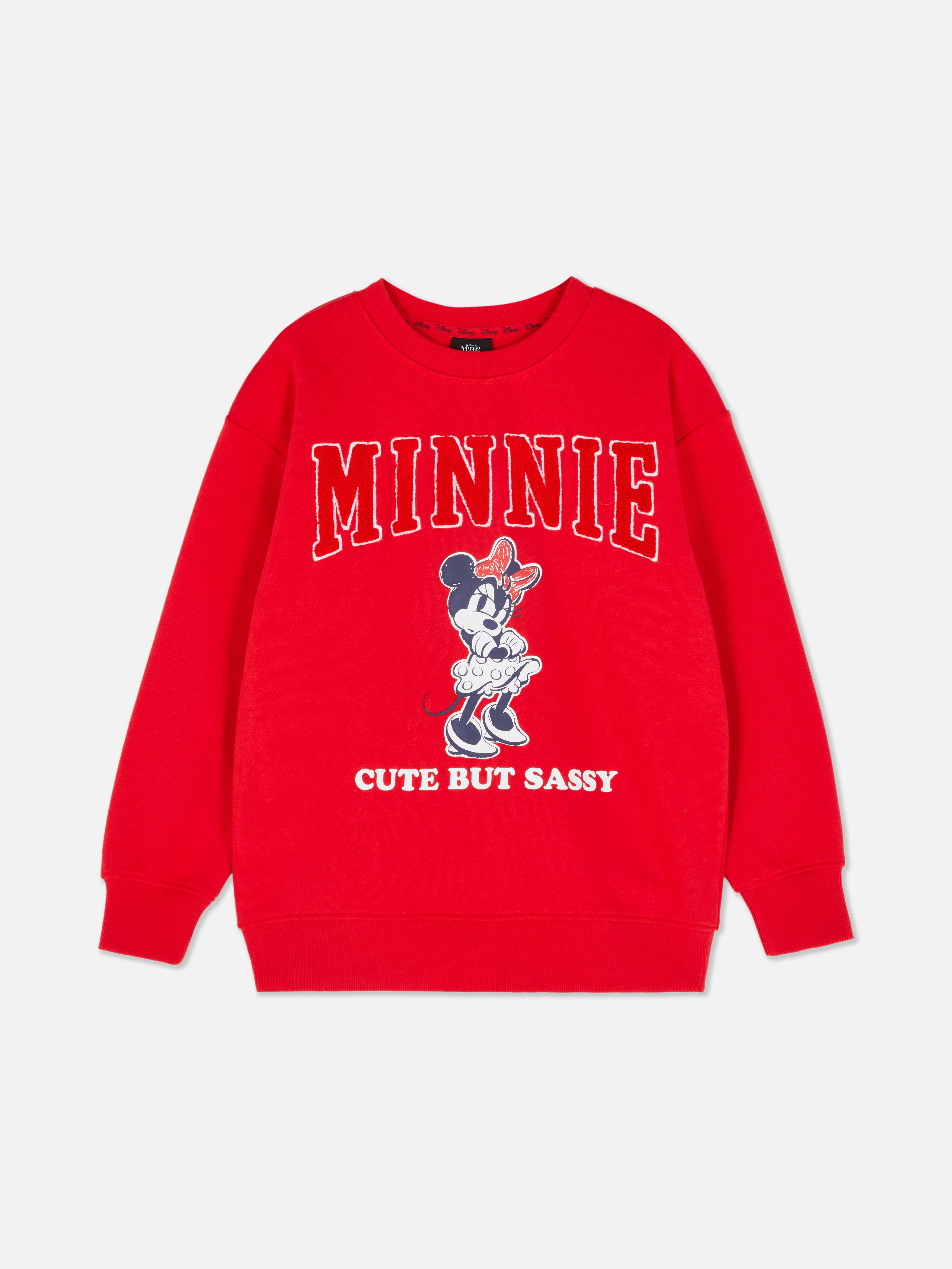 Hanorac Disney cu imprimeu Minnie Mouse Hanorac Disney cu guler rotund, umeri căzuți și manșete cu nervuri