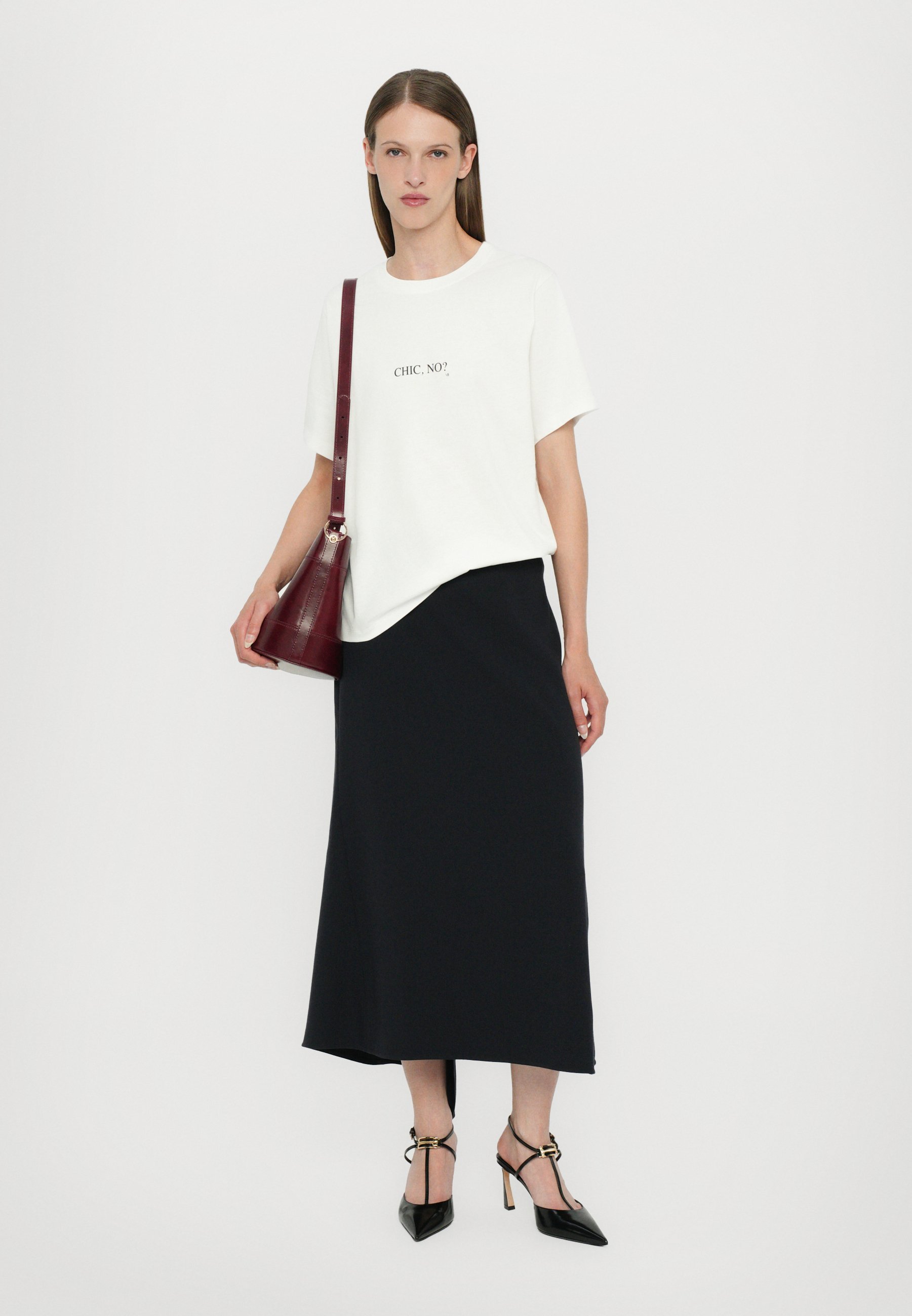Victoria Beckham CLASSIC FIT SLOGAN T-shirt - T-shirt met print - wit