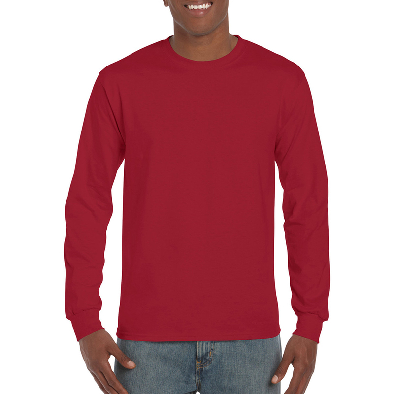 Camiseta básica de manga comprida em 22 cores diferentes da Gildan