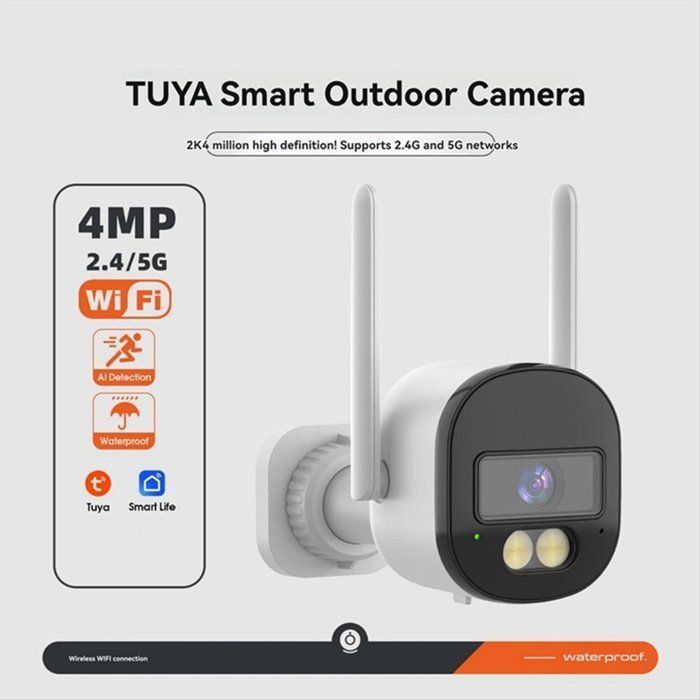 Cámara de seguridad Tuya 2K 4MP, WiFi 2.4G/5G, detección por IA, mini cámara IP CCTV, cámara de videovigilancia inteligente para el hogar.
