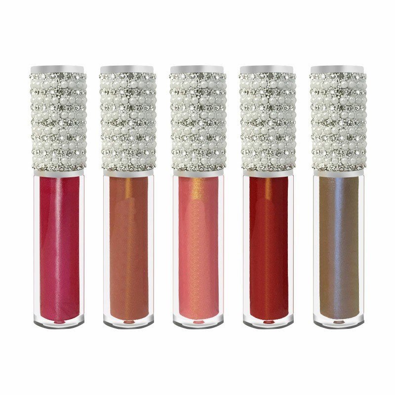 Lot de 50 gloss à lèvres en gros, rose nacré, effet diamant, tube, effet push-up, marque privée, logo personnalisé.