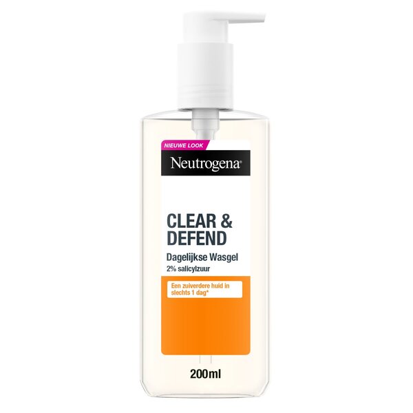 Neutrogena Clear & Defend Gesichtswaschgel 2 % Salicylsäure<br>150 ml – Für Akne und unreine Haut