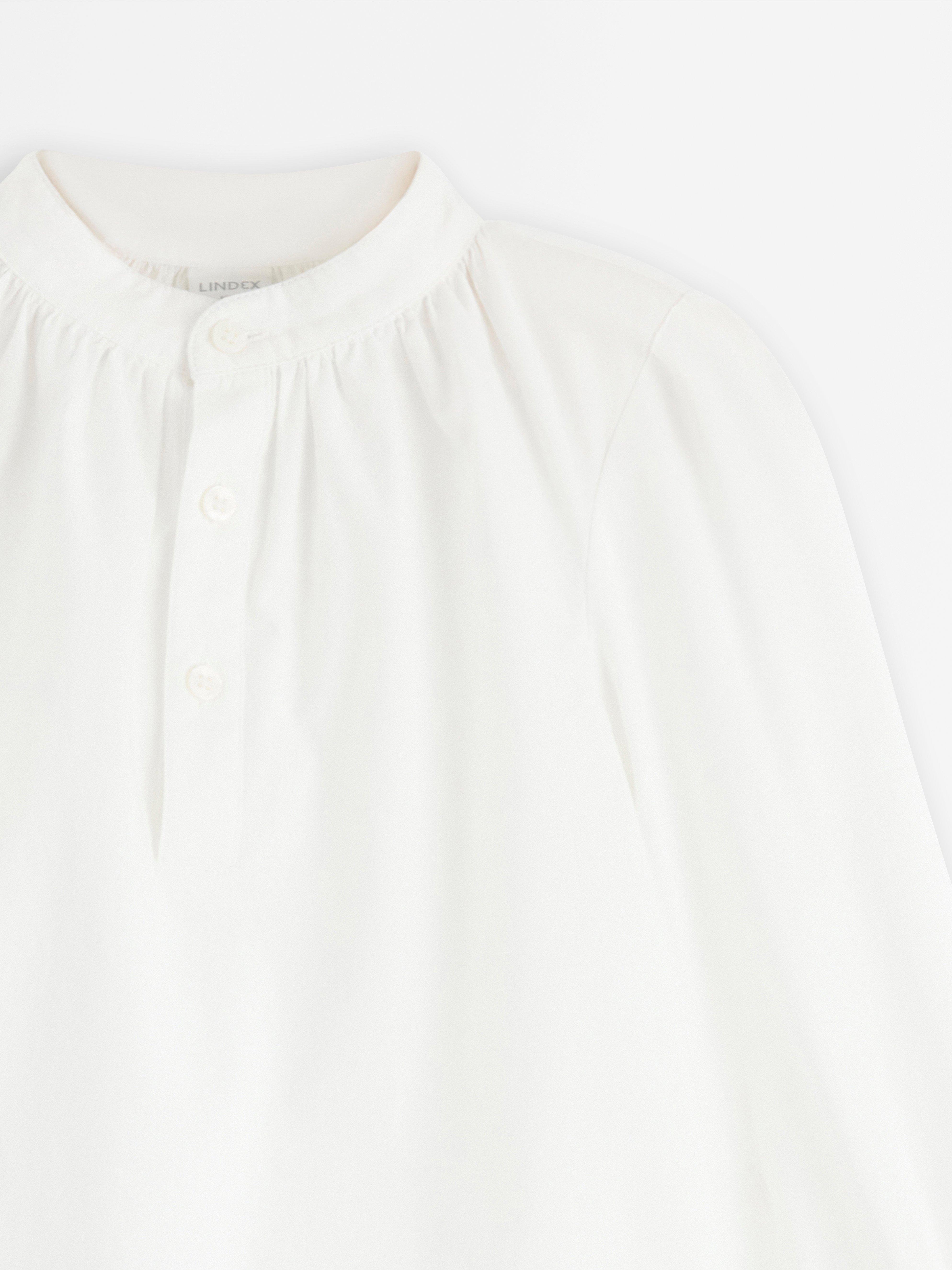 Festlig bomullsblus White