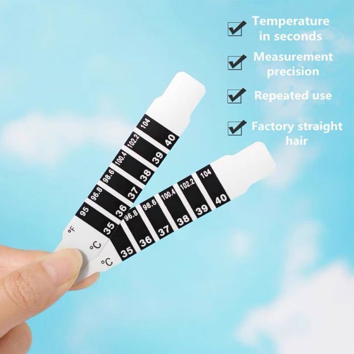 10 Pièces Bandes de Thermomètre Frontal Fiable, Autocollant Portable Réutilisable pour Vérifier la Température,THERMOMETRE BEBE