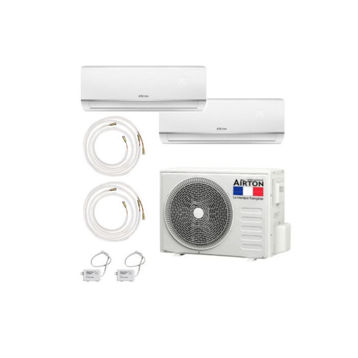 AIRTON Condizionatore d'aria reversibile bi-split - Installazione fai da te - 2500W - 2500W - Readyclim 2x4M - WIFI