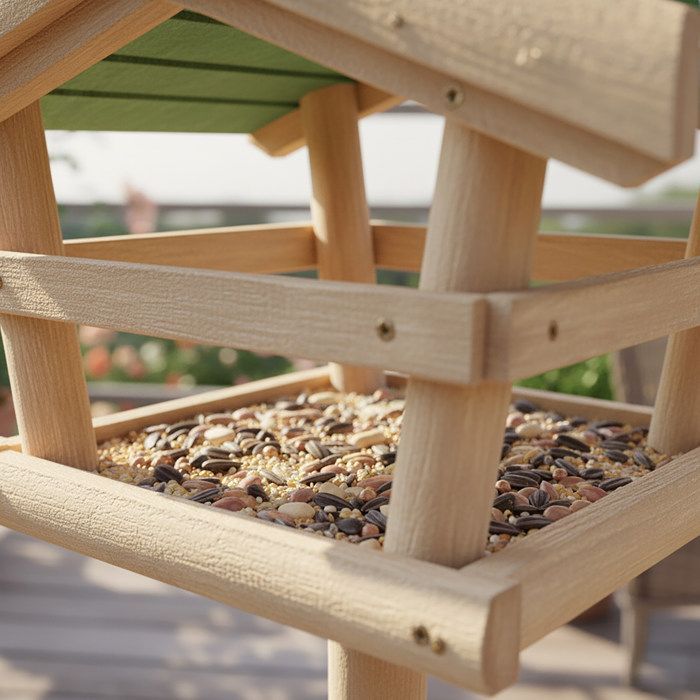 Relaxdays Nichoir à oiseaux pied Support de jardin Mangeoire en bois Déco H x l x P: 100 x 37 x 43 cm, avec toit vert
