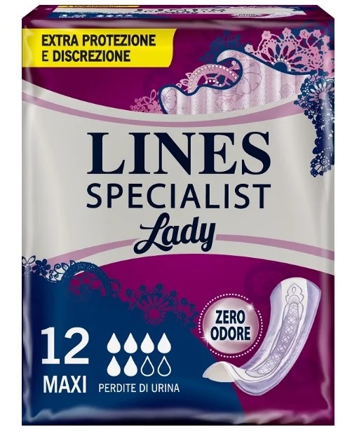 LINES Lines Specialist Maxi, 12 Stück absorbierende Einlagen bei Urinverlust
