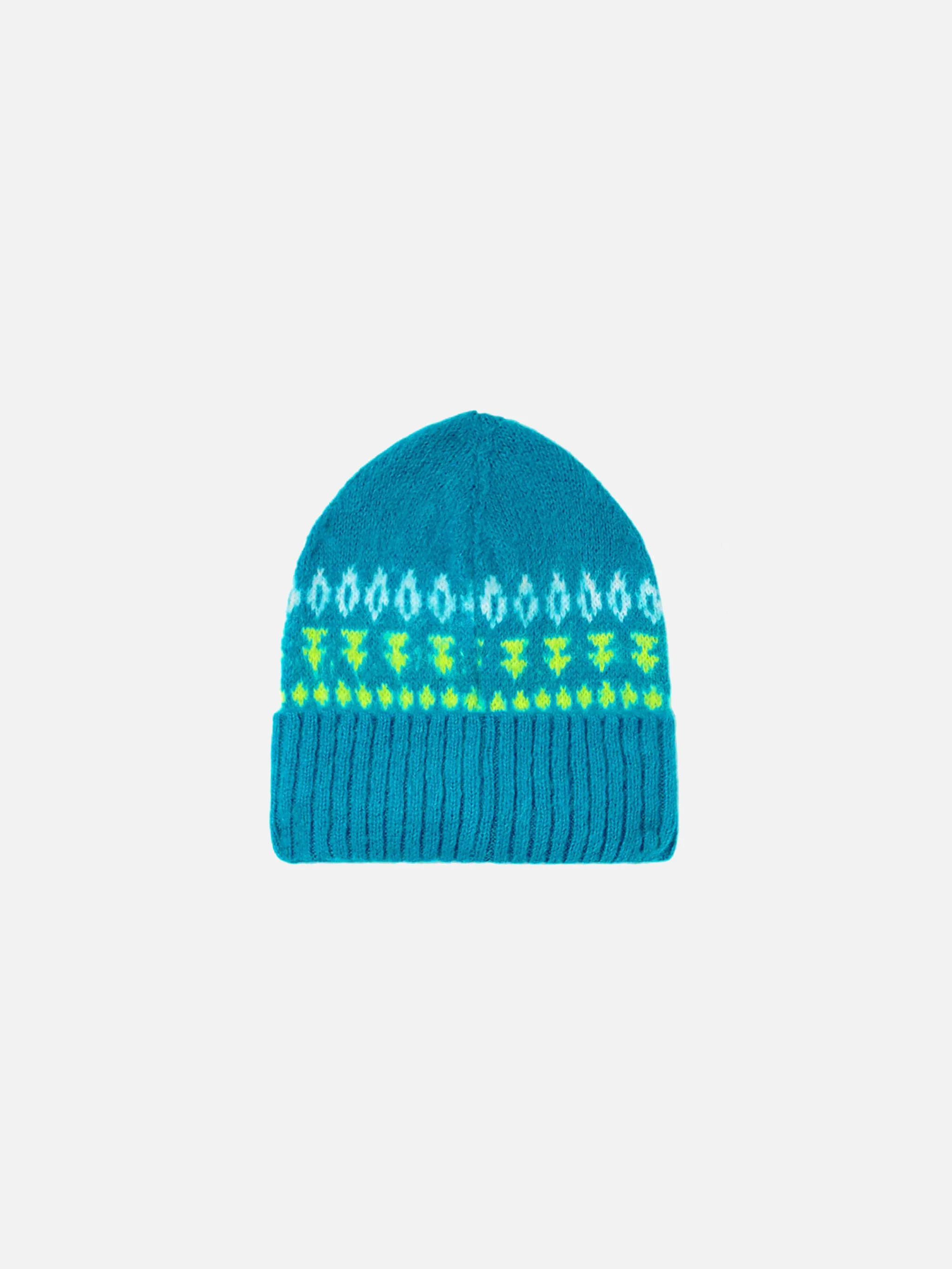 Ultrazachte dameshoed met Scandinavisch jacquardpatroon.