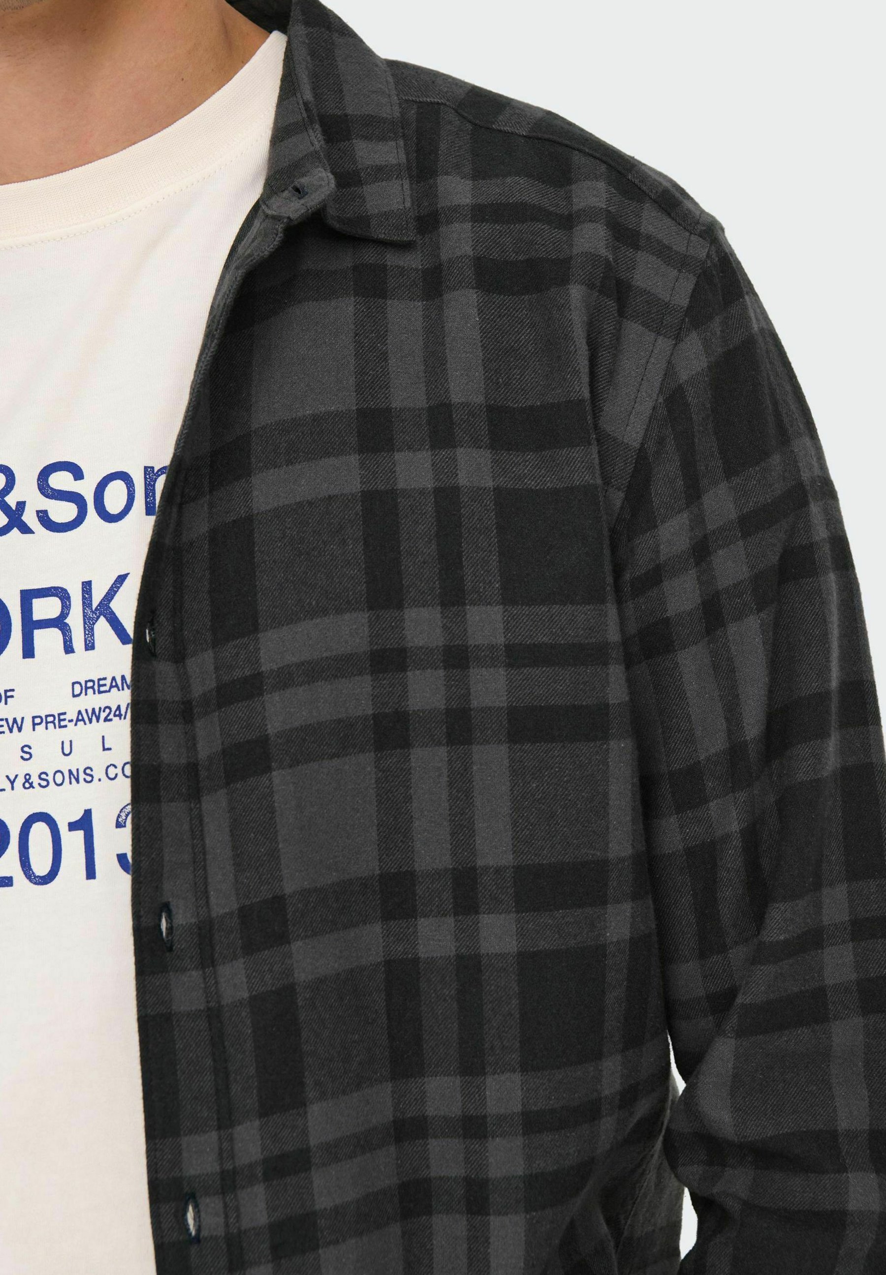 Only & Sons ONSGUDMUND kariertes Hemd - Hemd - tiefschwarz